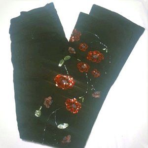 NEW Black poppy Embroidered beaded sequined jeans